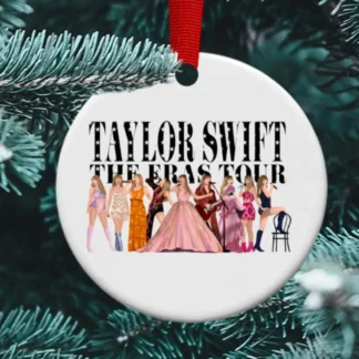 Taylor Swift Era's Tour Christmas Ornament, Personalized with tour date or personal message, Ceramic sublimation ornament