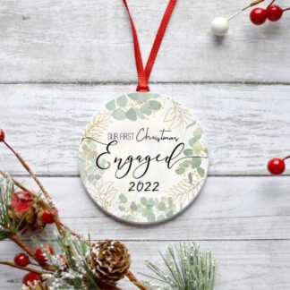 Personalized Engagement Christmas Ornament