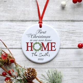 Personalized First Home Ceramic Ornament