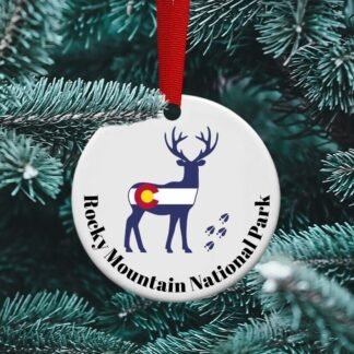 Colorado Flag Deer, Colorado Hunter, Rocky Mountains, Personalized ornament, Adventure, Colorado Mountains