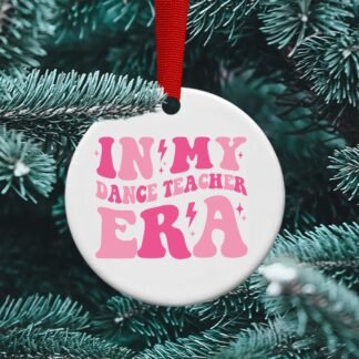 Dance Teacher or coach Ornament, Pink or black design personalized ornament, dance gift, Dance Coach Gift Sublimation, Ceramic ornament