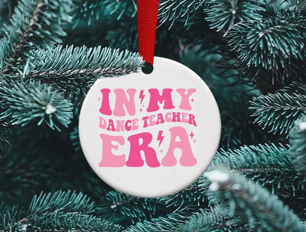 Dance Teacher or coach Ornament, Pink or black design personalized ornament, dance gift, Dance Coach Gift Sublimation, Ceramic ornament