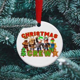 Roblox Ceramic Christmas ornament, Christmas Crew, Noob, Playstation, World of Warcraft, Xbox, Gamer, Personalized ornament