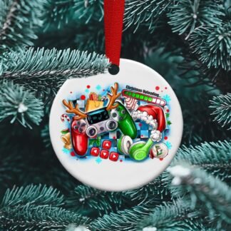 Christmas is uploading, Gamer Life, Playstation, Xbox, Gaming, Gamer Life Gift, Personalize Ornament, Nintendo Controller