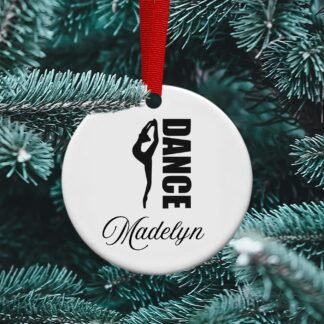 Dancer Ornament, personalized ornament, dance gift, Dance Coach Gift Sublimation, Dance team gift, dance company gift, Ceramic ornament