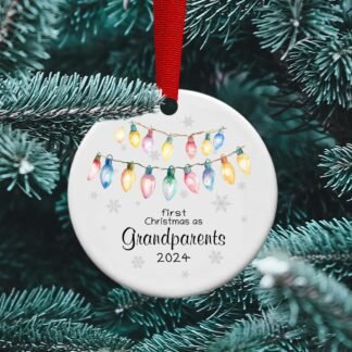 Grandparent's first Christmas, Grandparent gift, first grandchild, Personalized Ceramic Ornament