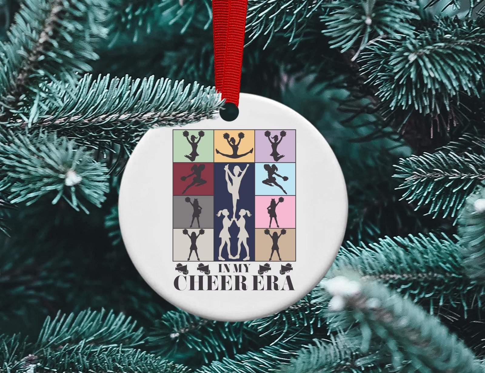 Cheerleading Era Ornament, personalized ornament, Cheer gift, Cheerleading Coach Gift Sublimation, Ceramic ornament