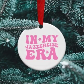 Jazzercise Era Ornament, Pink or black design personalized ornament, Ceramic ornament Jazzercise class, exercise class