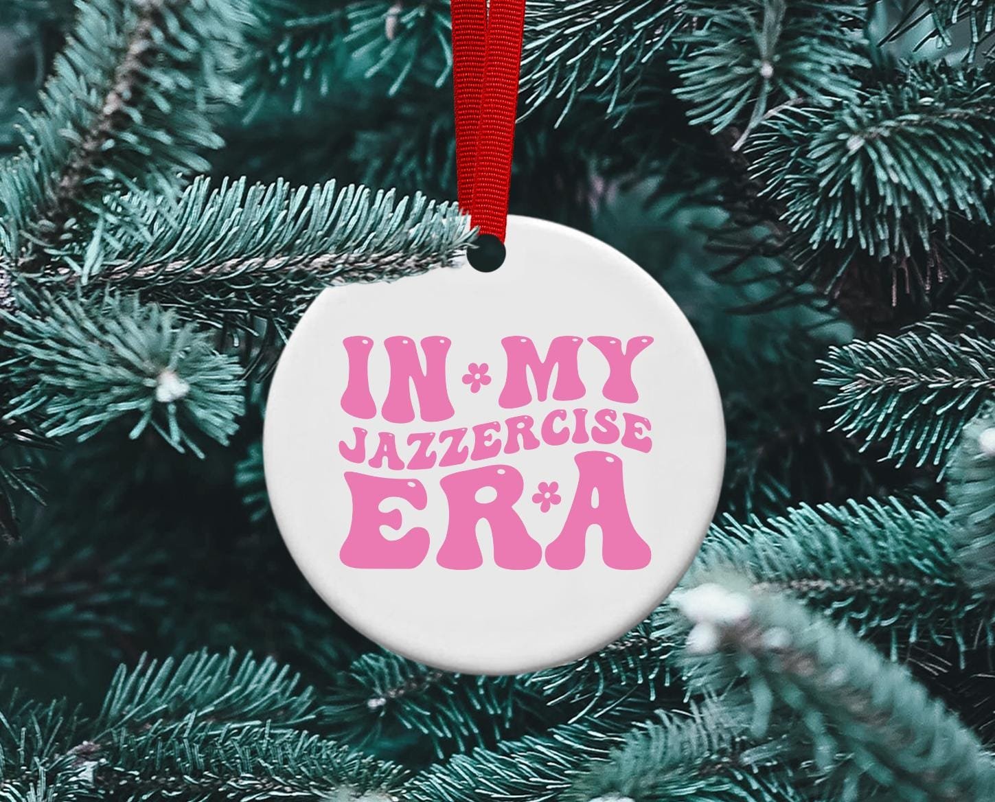 Jazzercise Era Ornament, Pink or black design personalized ornament, Ceramic ornament Jazzercise class, exercise class