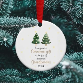 Grandparent's first Christmas, Grandparent gift, first grandchild, Baby Announcement, Personalized Ceramic Ornament
