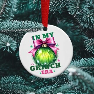 Grinch Era, Grinch Christmas, Grinch Movie, Sparkly Grinch Poof,  Personalized Ornament